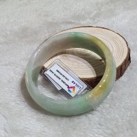 Vòng Tay Dạng Bản Liền Nguyên Khối Đá Cẩm Thạch A Thiên Nhiên Ni57 - Đã Kiểm Định - 139VTD001