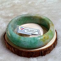 Vòng Tay Dạng Bản Liền Nguyên Khối Đá Cẩm Thạch A Thiên Nhiên Ni57 - Đã Kiểm Định - 159VTD007