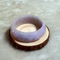 Vòng Tay Dạng Bản Liền Nguyên Khối Đá Cẩm Thạch A Thiên Nhiên chạm khắc Ni52 - 169NHD009