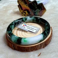 Vòng Tay Dạng Bản Liền Nguyên Khối Đá Cẩm Thạch A Sơn Thủy Thiên Nhiên Ni57 - Đã Kiểm Định - 179VTD0015