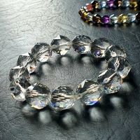 Vòng Tay Thạch Anh Trắng Pha Lê Thiên Nhiên Size 16ly Mài Giác - TAT0002