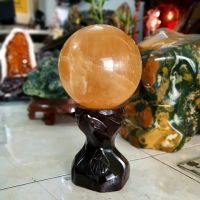 Quả Cầu Phong Thủy Canxit Vàng Thiên Nhiên Size Trung ĐK:15cm - Hợp Mệnh Kim Thổ - QCCX1130