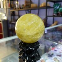 Quả Cầu Phong Thủy Thạch Anh Vàng Thiên Nhiên Size Nhỏ ĐK: 7,6cm - Hợp Mệnh Kim Thổ - QCTAV232