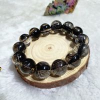 Vòng Tay Phong Thủy Đá Thạch Anh Tóc Đen Thiên Nhiên Size 15.5ly - Hợp mệnh kim thủy - TATD435
