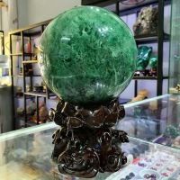 Quả Cầu Phong Thủy Xanh Lá Đá Fluorite Thiên Nhiên ĐK:13cm (VIP) - Hợp Mệnh Mộc, Hỏa - QCXL1052