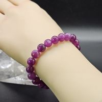 Vòng Tay Phong Thủy Đá Ruby Corundum Thiên Nhiên 100% Bao Kiểm Đinh Size Hạt 8ly - VTDRB1028