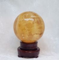 Quả Cầu Phong Thủy Đá Canxit vàng Thiên Nhiên ĐK10cm - QCCT0042