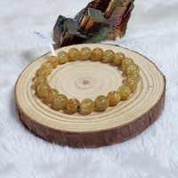 Vòng Tay Phong Thủy Đá Thạch Anh Tóc Vàng Thiên Nhiên Size Hạt 7,5ly - Hợp Mệnh Kim Thổ - TATV1236