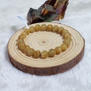 Vòng Tay Phong Thủy Đá Thạch Anh Tóc Vàng Thiên Nhiên Size Hạt 7,5ly - Hợp Mệnh Kim Thổ - TATV1236
