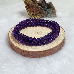 Vòng Cổ Phong Thủy Đá Thạch Anh Tím Thiên Nhiên Bao Kiểm Định Size Hạt 6ly - Hợp Mệnh Hỏa Thổ - TAT151