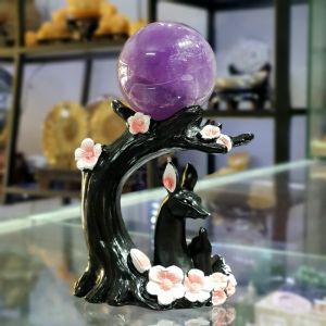 Quả Cầu Phong Thủy Đá Thạch Anh Tím Thiên Nhiên ĐK:5,6cm - Hợp Mệnh Hỏa Thổ - QCTAT1040