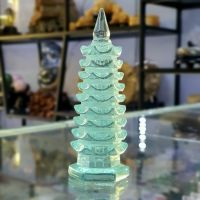 Tháp văn xương pha lê xanh dương 9 tầng hợp mệnh thủy, mộc - TVX949