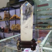 Trụ đá thạch anh trắng thiên nhiên bao kiểm định hợp mệnh kim thủy - TĐTA1035