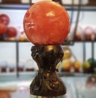 Quả Cầu Đỏ Phong Thủy Đá Núi Lửa Thiên Nhiên Size Lớn - QCCT0051