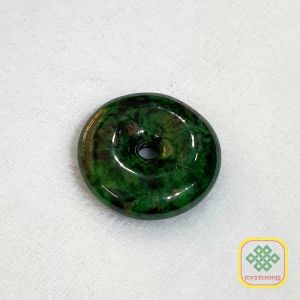 Đồng điếu ( Khấu bình an ) ngọc cẩm thạch A sơn thủy thiên nhiên bao kiểm định - DD620