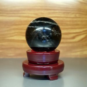 Quả Cầu Phong Thủy Thạch Anh Đen Thiên Nhiên Size ĐK: 8cm - Hợp Mệnh Thủy Mộc - QCTAĐ302