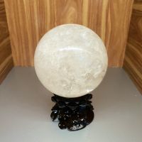 Quả Cầu Phong Thủy Đá Thạch Anh Trắng Thiên Nhiên ĐK: 10,5cm Bao Kiểm Định - Hợp Mệnh kim, thủy - QCTAH1121