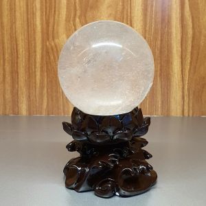 Quả Cầu Phong Thủy Đá Thạch Anh Trắng Thiên Nhiên ĐK: 7,6cm Bao Kiểm Định - Hợp Mệnh kim, thủy - QCTAH1127