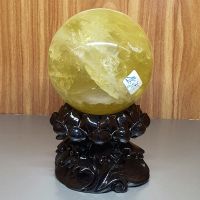 Quả Cầu Phong Thủy Thạch Anh Vàng Thiên Nhiên Size ĐK: 10,4cm - Hợp Mệnh Kim Thổ - QCTAV1133